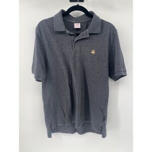 Brooks Brothers 346 Mens Gray Cotton Pique Short Sleeve Polo Original Fit M